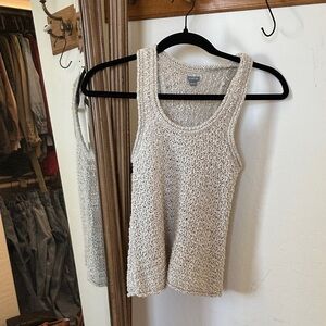 Aerie Textured Cream Tank Top